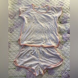 Soft White and Pink Women's Pajama Set